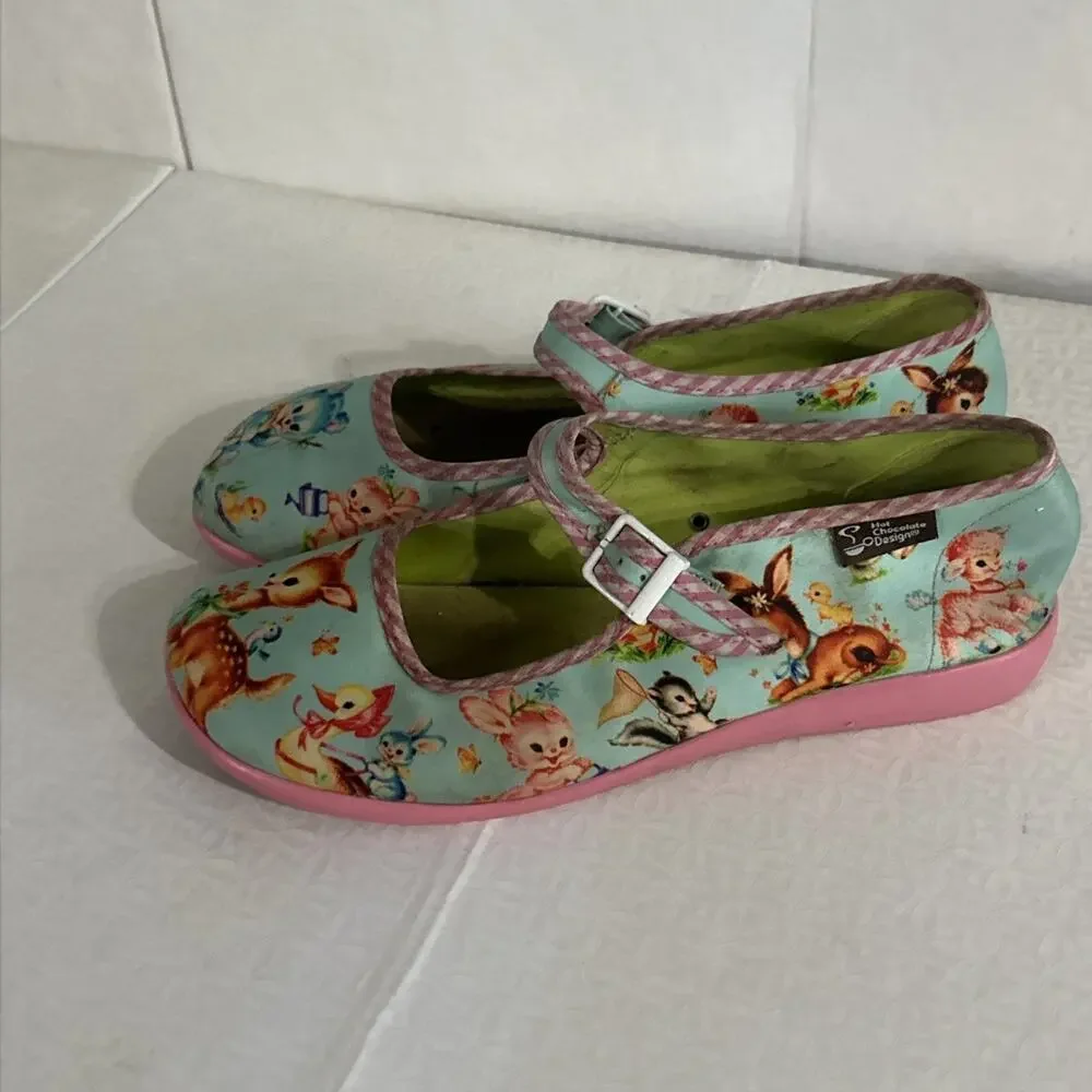 Hot chocolate Design Flat Shoes Size 37 Size 7 Mary Jane’s Vegan Friendly